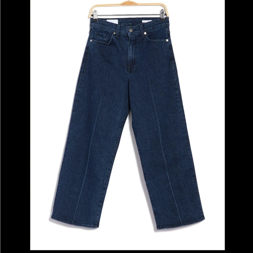 BLDWN wide legged cropped jeans in aura - Picture 2 of 7